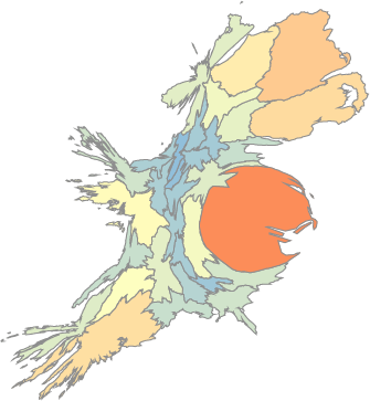 Population cartogram